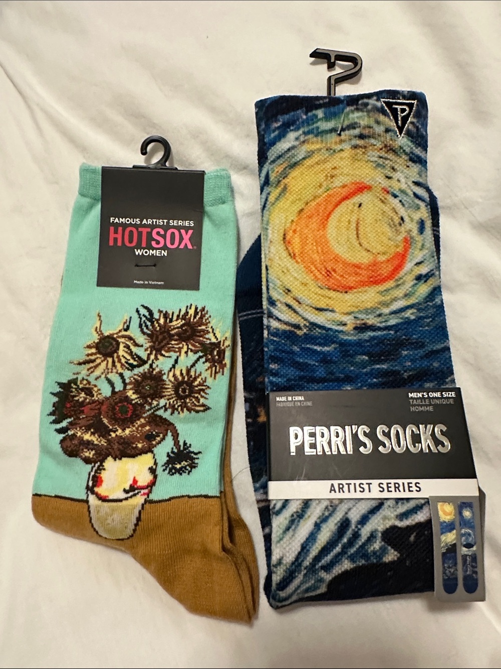 Van Geogh Artist series socks Women's Sunflower Crew Socks - Men’s Starry Night